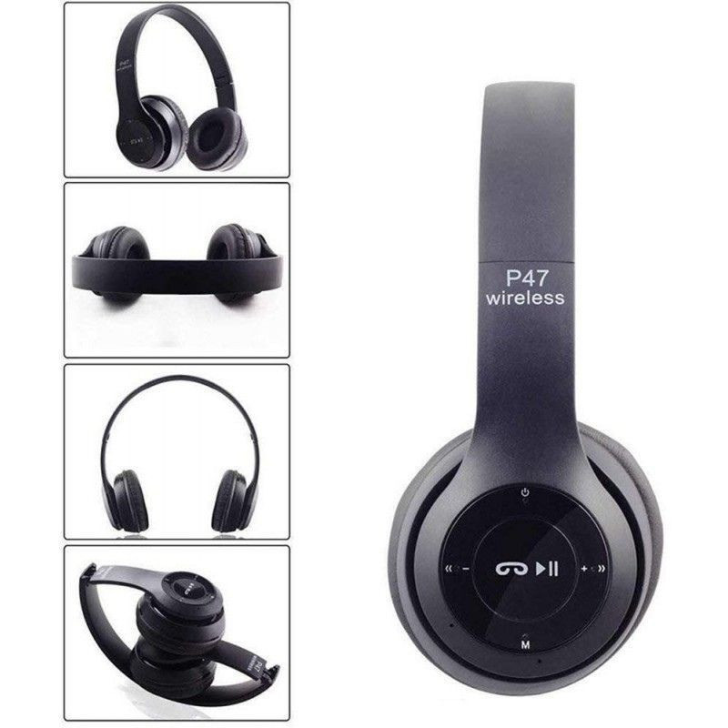 Casque Stéréo Sans Fil P47 Bluetooth Noir