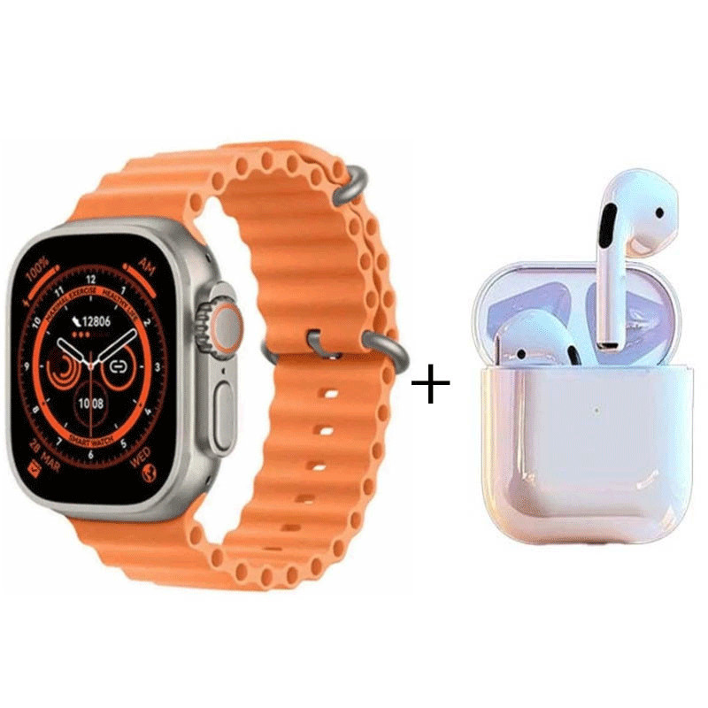 Montre Connectée W26 Pro Max Série 8 Noir et Orange